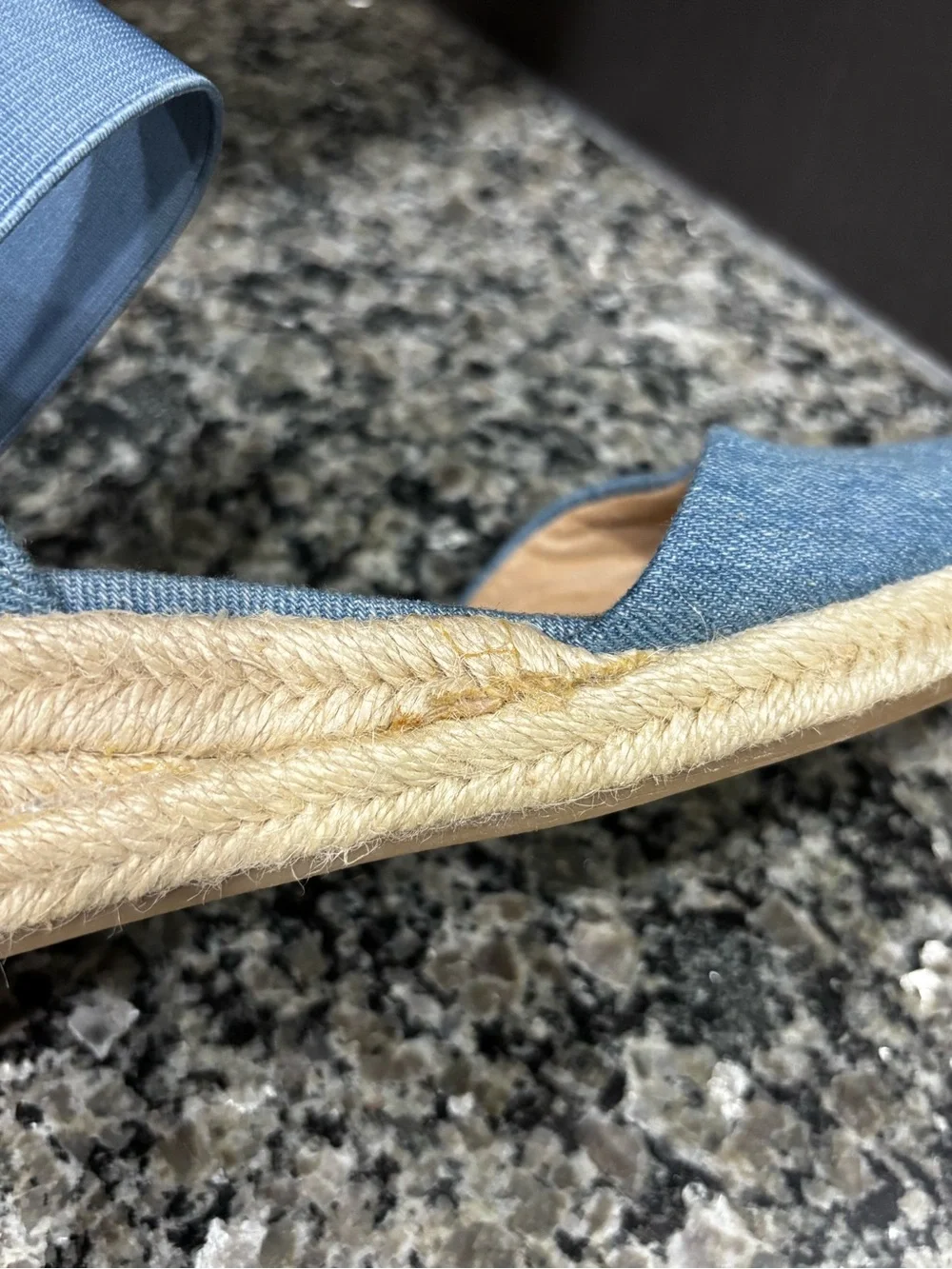 Life Stride Velocity Kimmie Blue Denim Wedge Heels Size 7 1/2